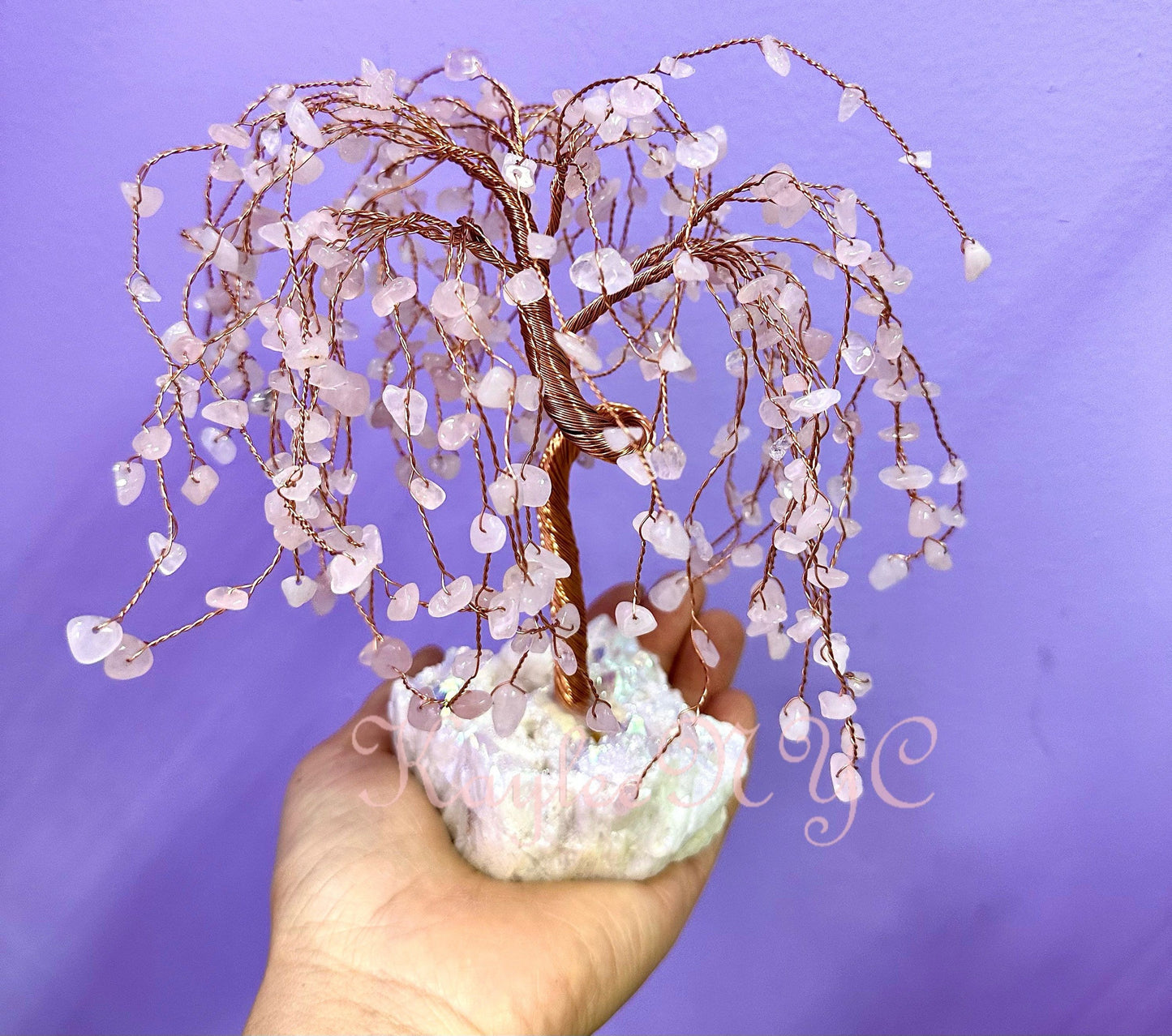 Wholesale Lot 3 Pcs Weeping Willow Tree with Angel Aura Base Crystal Healing Energy