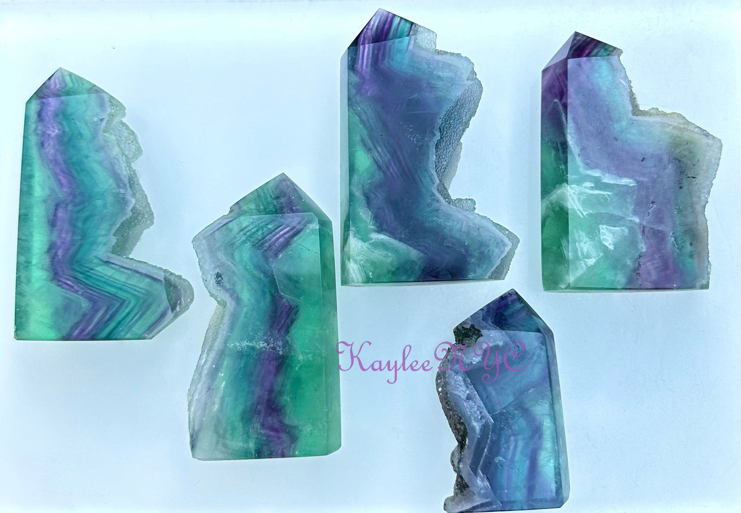 Wholesale Lot 5-6pcs Fluorite Obelisk Point Crystal Natural Energy 2.8-3lbs