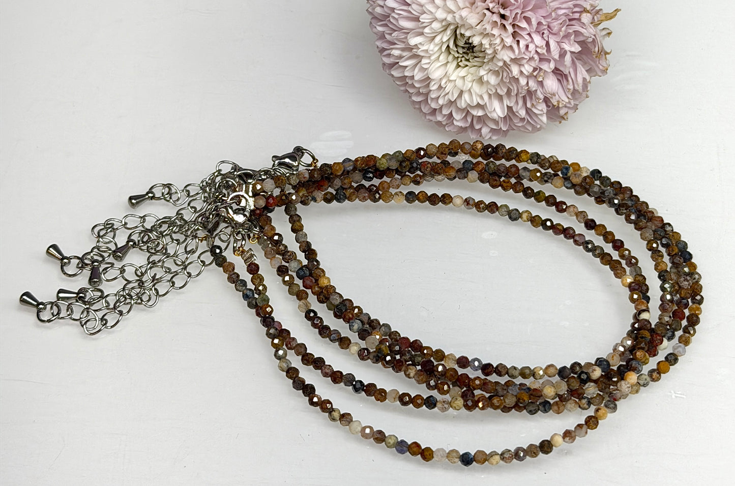 6 PCs 2mm Natural Pietersite Anklet