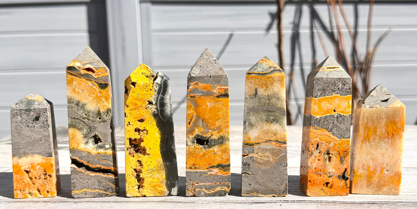 Wholesale Lot 2 lbs Natural Bumblebee Jasper Obelisk Tower Point Crystal Healing Energy