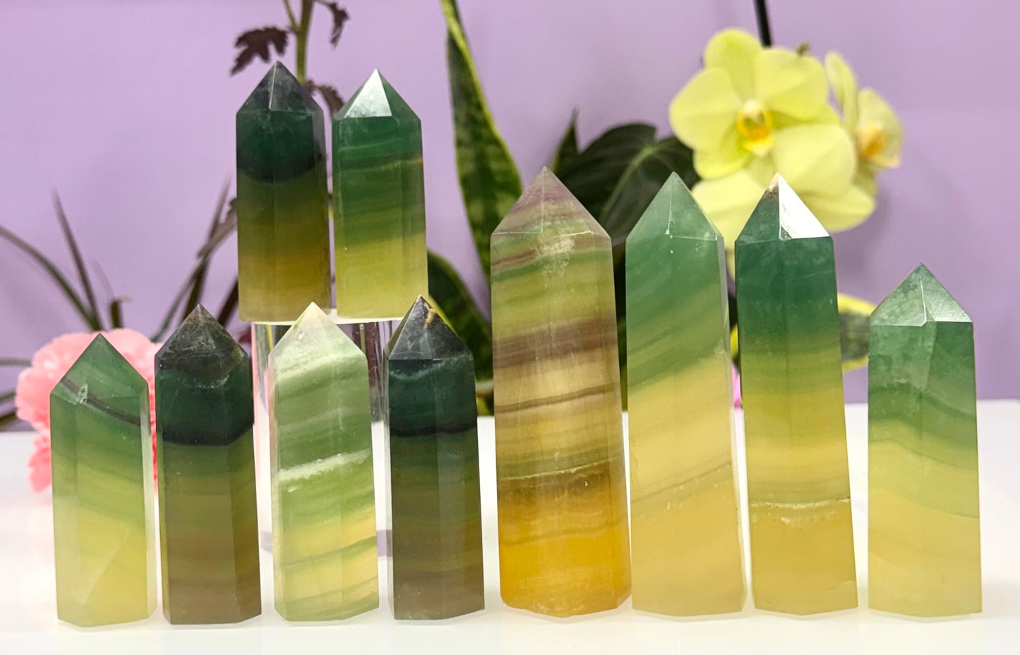Wholesale Lot 2 Lbs Mango Fluorite Tower Obelisk Point Natural Crystal Energy