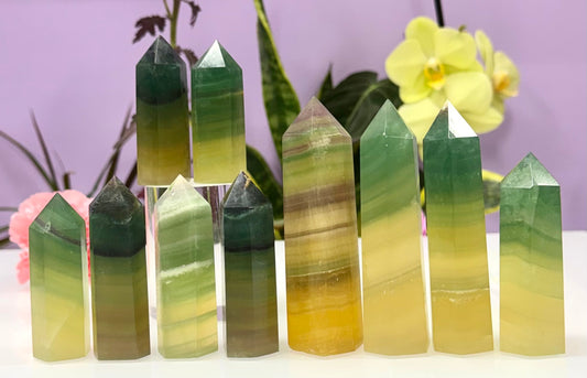 Wholesale Lot 2 Lbs Mango Fluorite Tower Obelisk Point Natural Crystal Energy