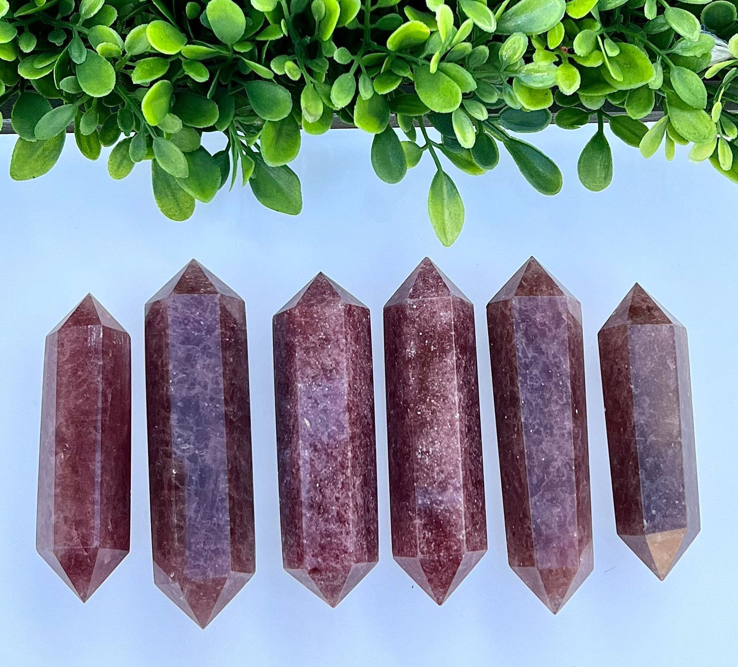 Wholesale Lot 1 Lb Natural Strawberry Quartz Double Terminated Point Crystal Healing Energy