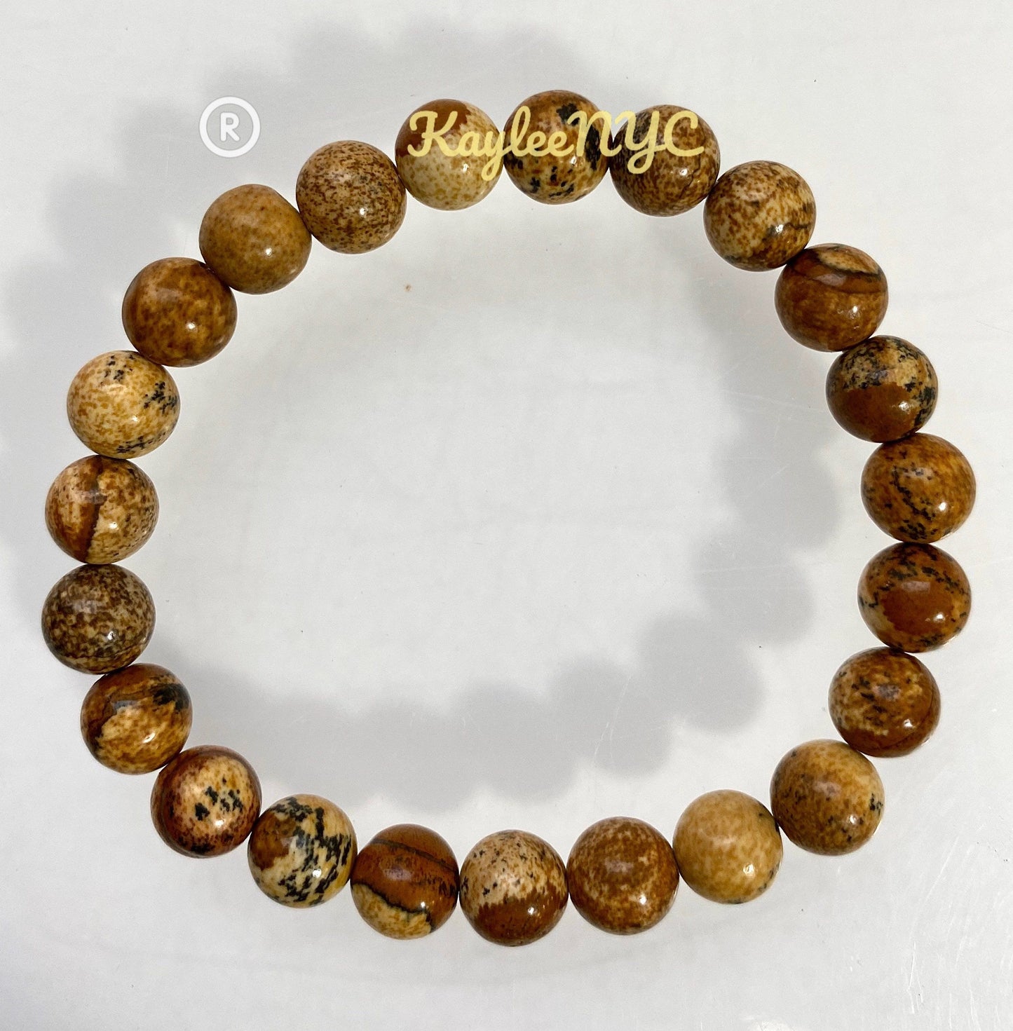 Wholesale 6 Pcs Natural Picture Jasper 8mm 7.5” Stretch Bracelet Crystal Healing Energy