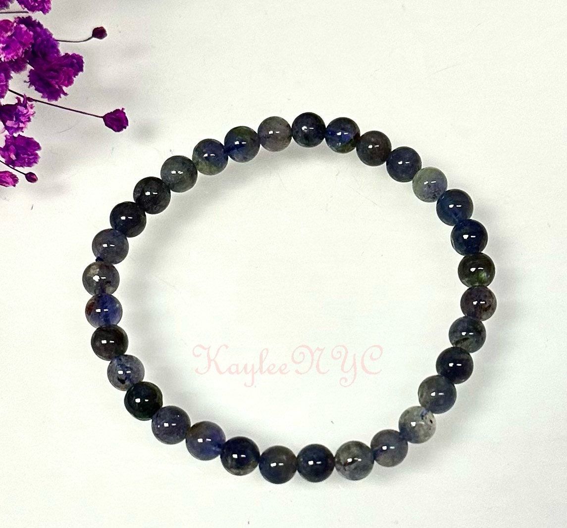 Wholesale Lot 6 Pcs Natural Iolite 6mm 7.5” Crystal Healing Stretch Bracelet