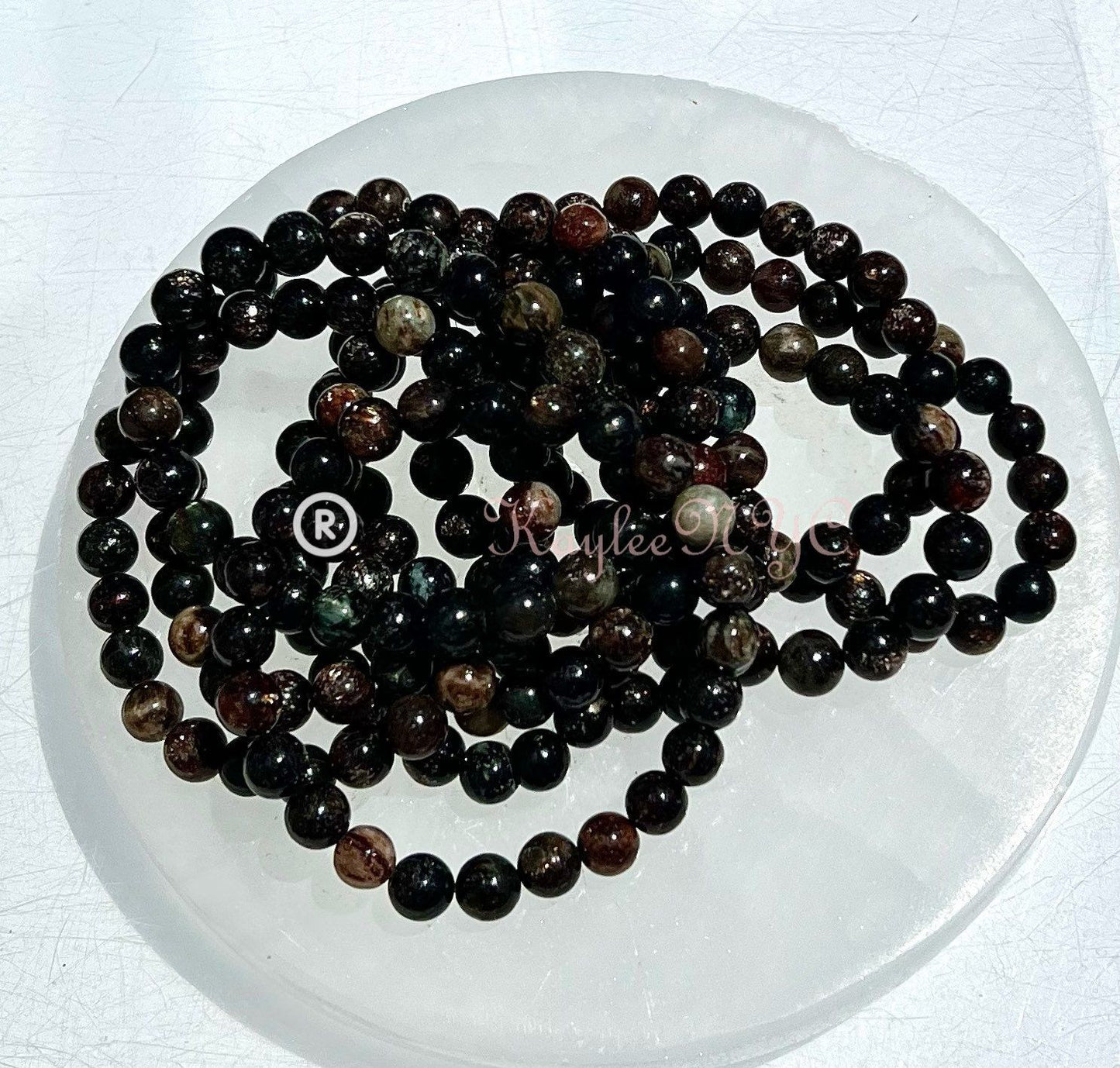 Wholesale 6 Pcs Natural Phlogopite Mica 8mm 7.5” Crystal Healing Stretch Bracelet