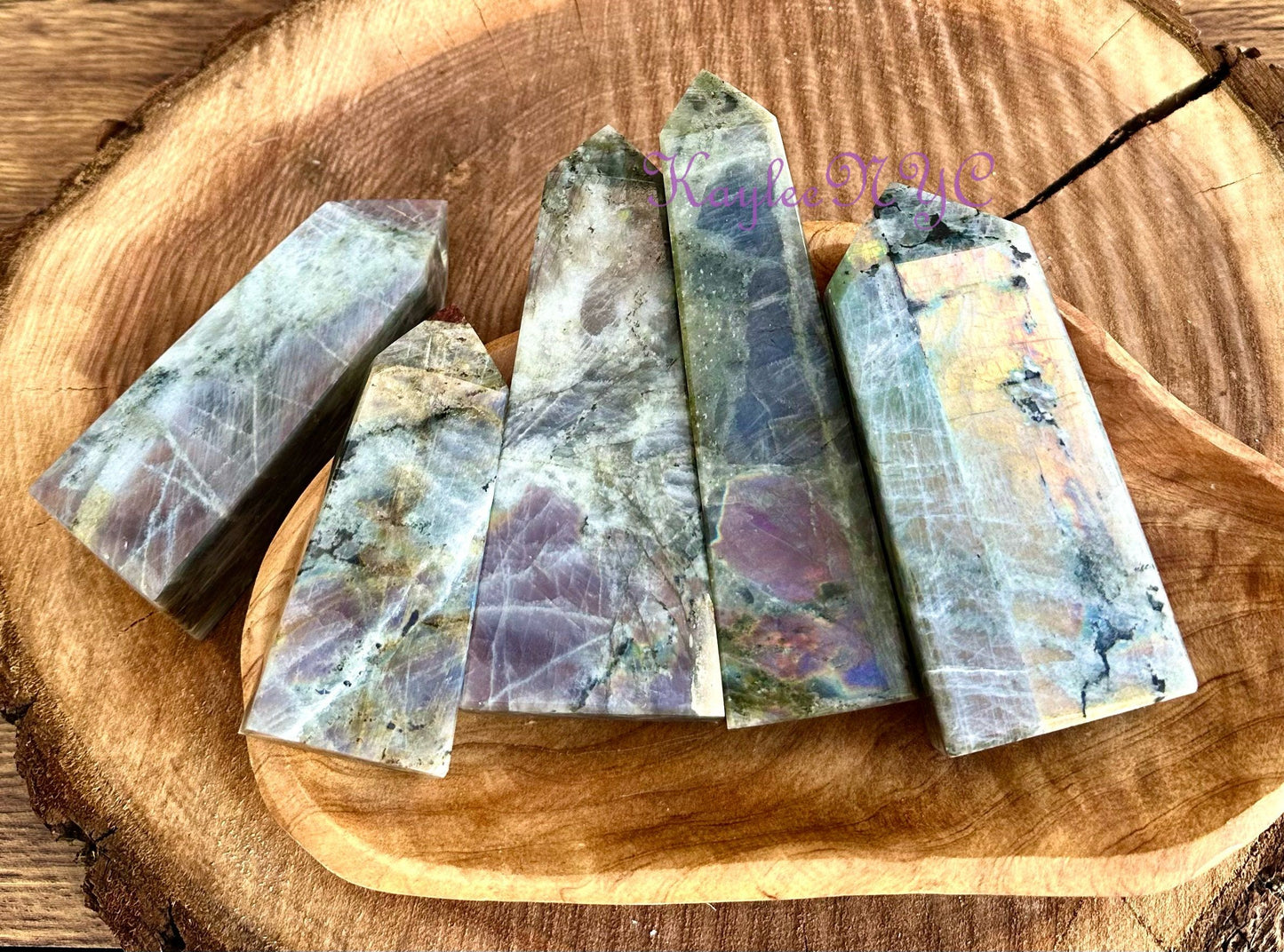 Wholesale Lot 4-5 pcs large Natural Sunset Labradorite obelisk Tower Point Crystal Healing Energy 3.8-4lbs