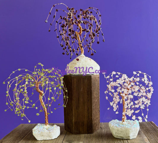 Wholesale Lot 3 Pcs Weeping Willow Tree with Angel Aura Base Crystal Healing Energy