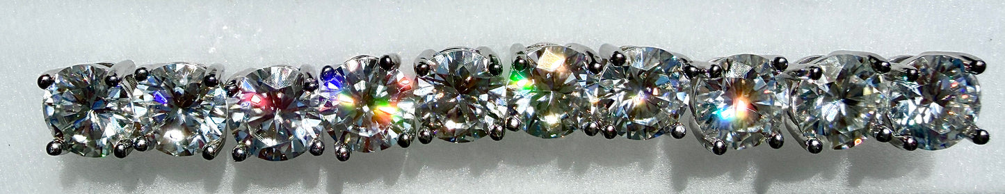 Wholesale Lot 5 Pairs Natural Moissanite Sterling Silver(925) Earring Studs 7.5mm
