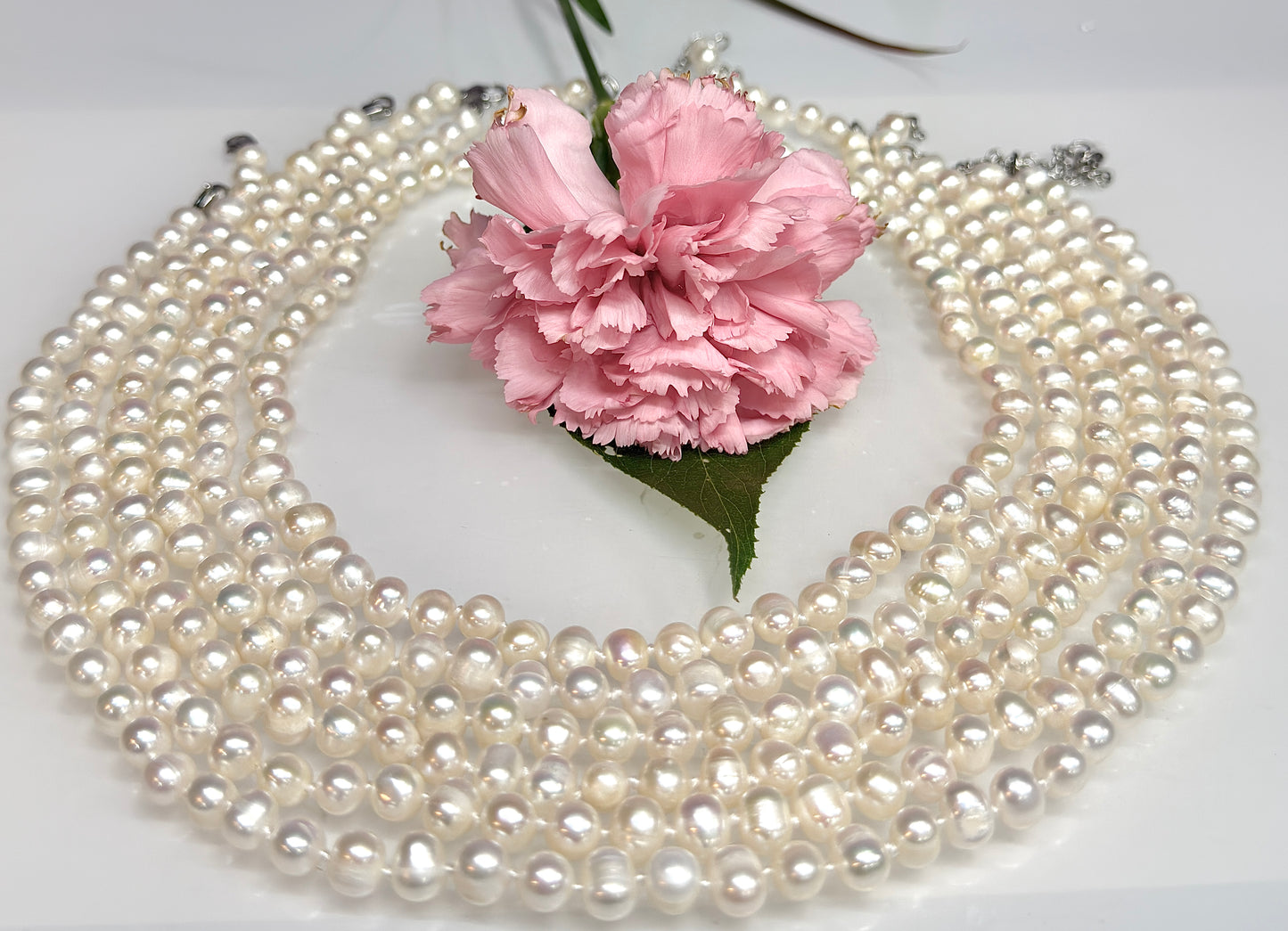 6 PCs 6 pcs ~7mm Natural Freshwater Pearl Necklace Healing Energy