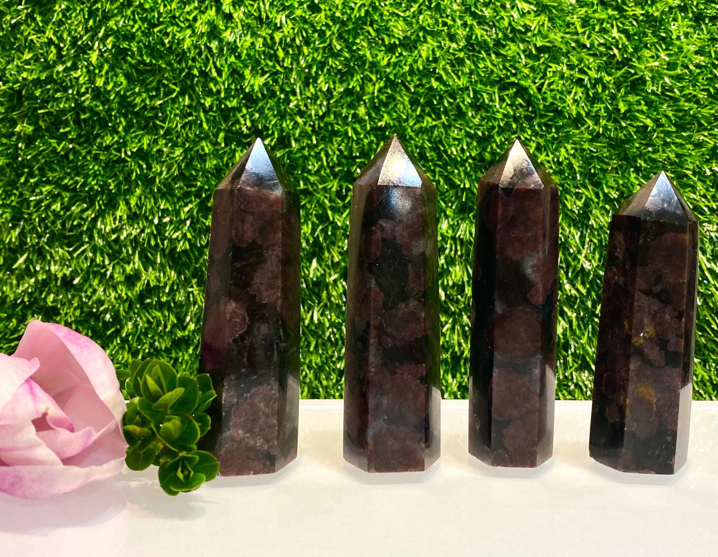 Wholesale Lot 1 Lb Natural Garnet Obelisk Tower Point Crystal Natural Energy