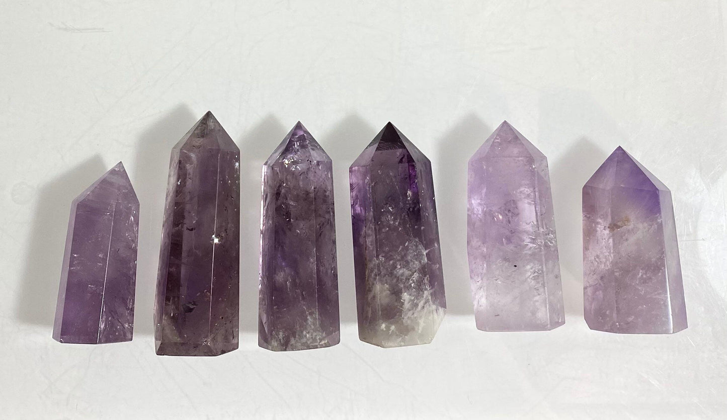 Wholesale Lot 1 Lb Amethyst Obelisk Tower Point Crystal Natural Energy Healing