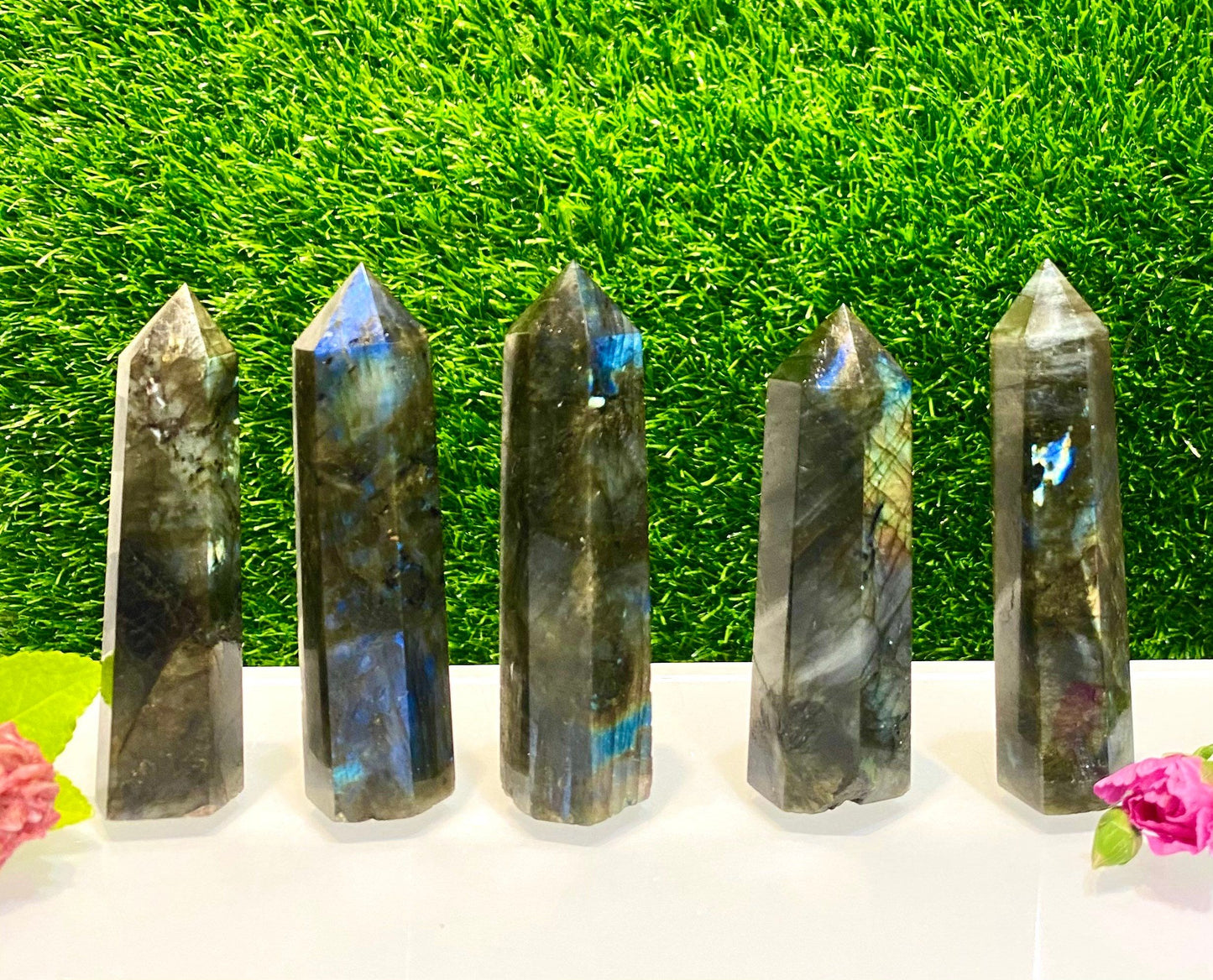 Wholesale Lot 1 Lb Natural Labradorite Obelisk Point Crystal Natural Energy