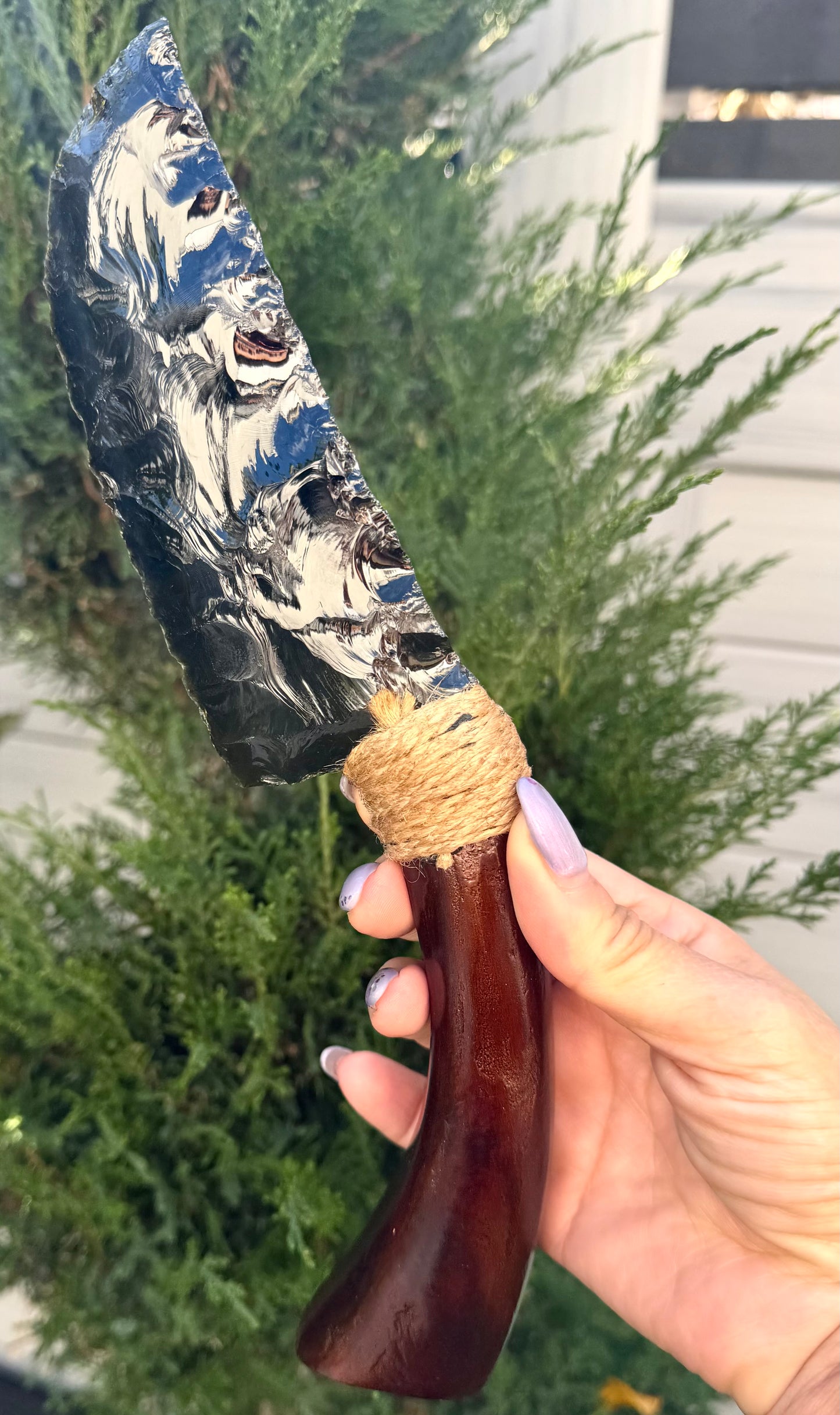 2 pcs Natural Obsidian Dagger & Knife Crystal Healing Energy