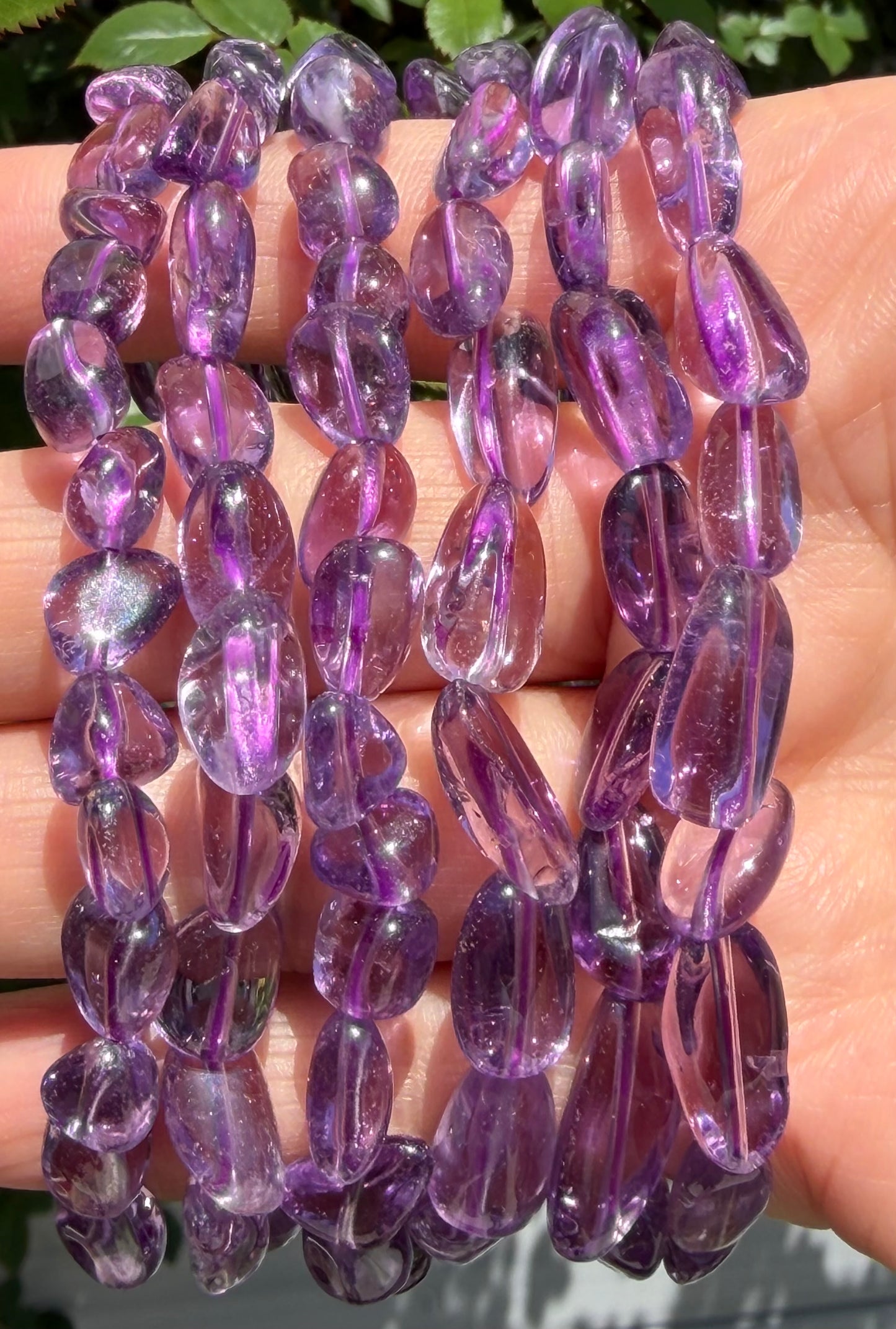 Wholesale 6 Pcs ~7mm Natural Amethyst 7.5” Crystal Healing Stretch Bracelet