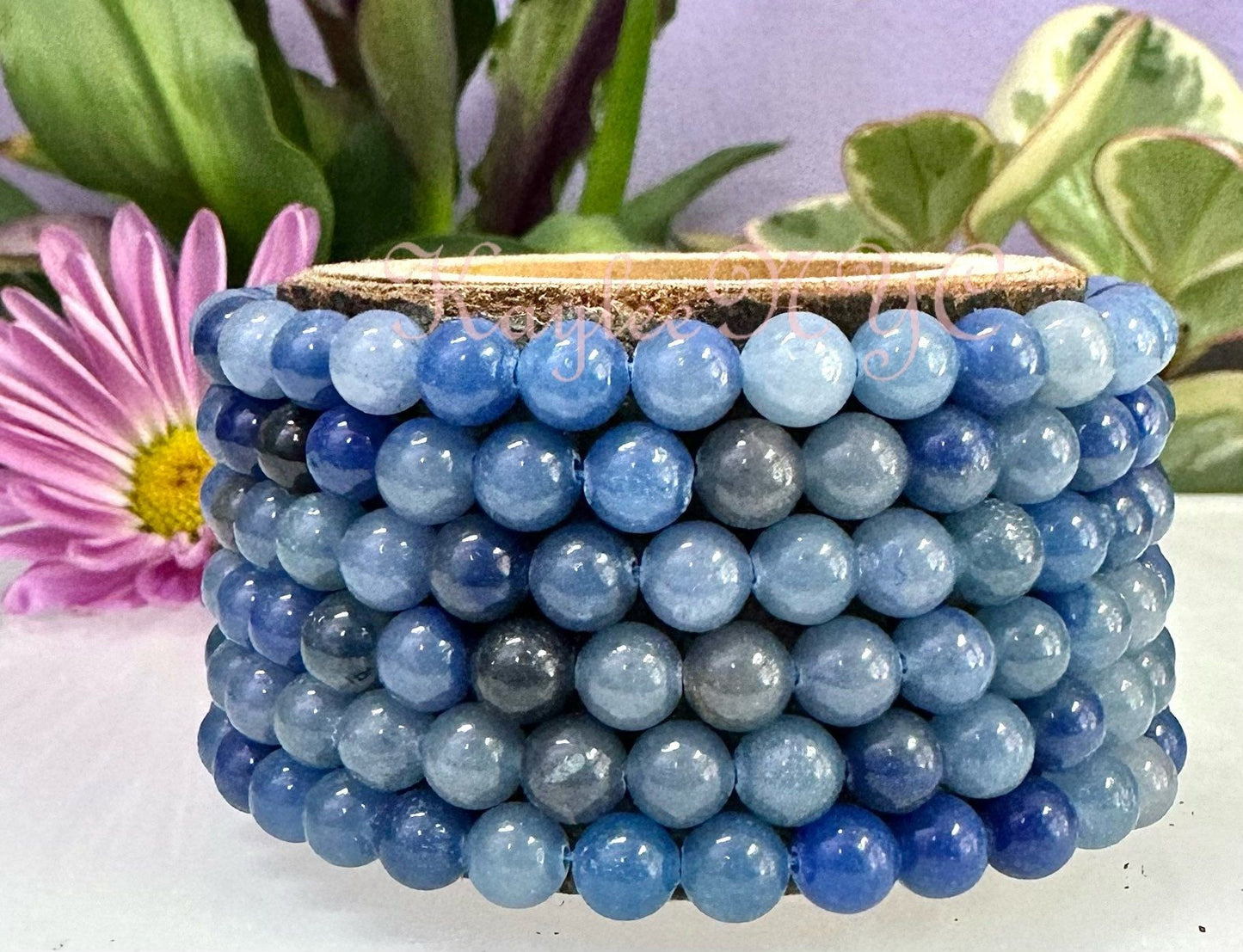 Wholesale Lot 6 Pcs Natural Blue Aventurine 6mm 7.5” Crystal Healing Stretch Bracelet