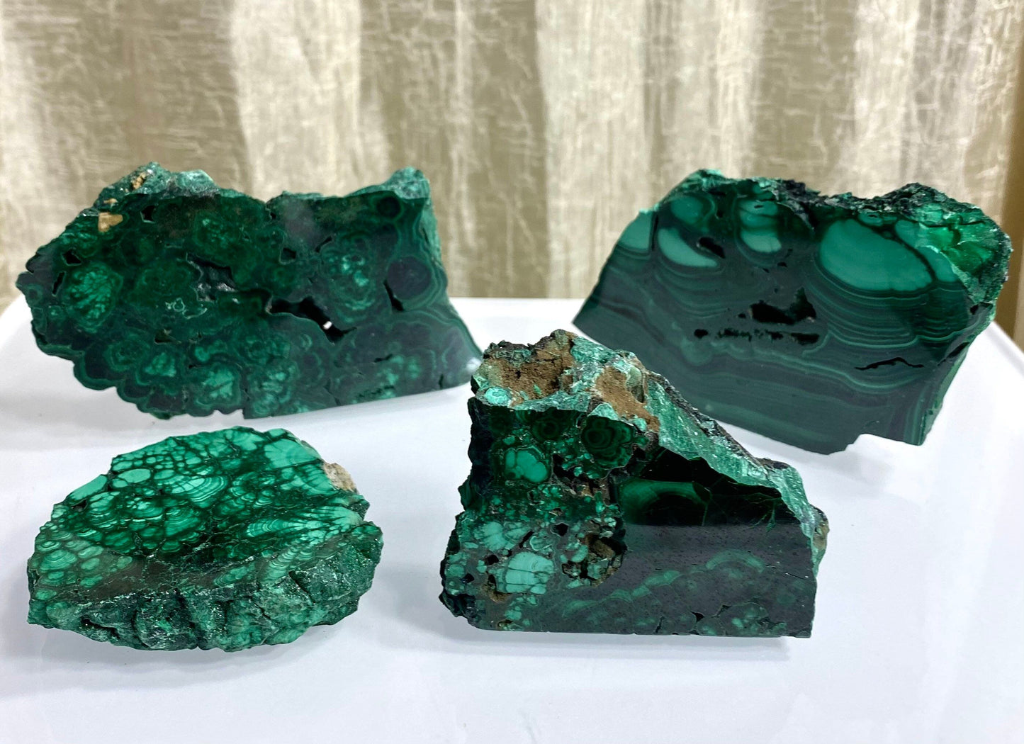 Wholesale Lot 3-5PCs  Natural Malachite Slab Crystal Nice Quality Healing Energy 1.9 to 2 lbs