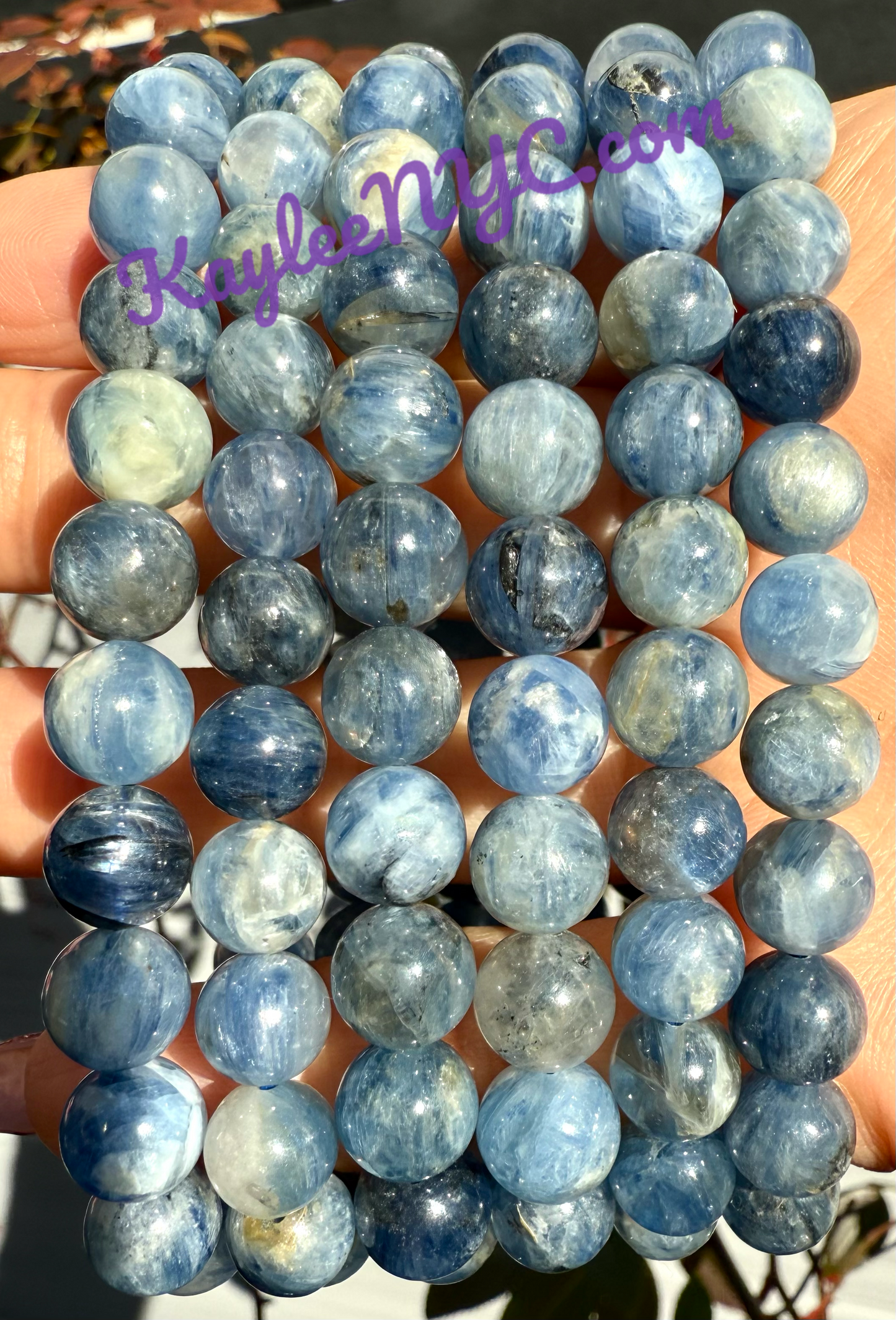 LWholesale lot 6 Pcs Natural Blue Kyanite 8mm 7.5” Crystal Healing Stretch Bracelet