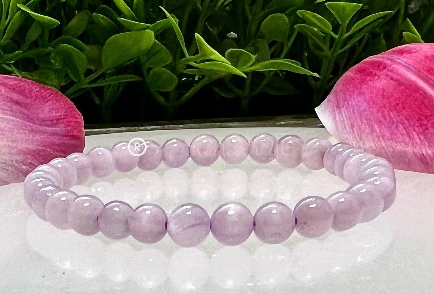 Wholesale 6 Pcs Natural Kunzite 6mm 7.5” Crystal Bracelet Healing Energy