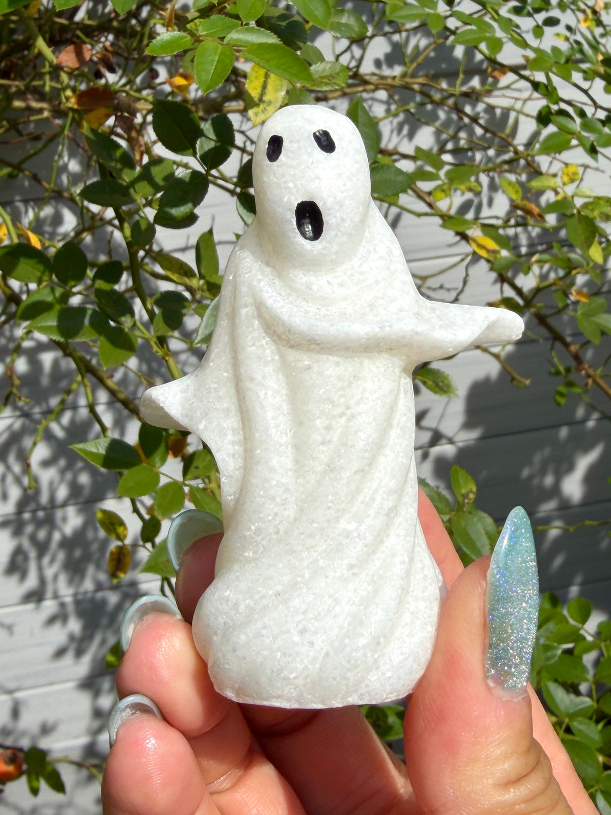 6 PCs 8cm Natural Snow Quartz Ghost Figurines healing energy
