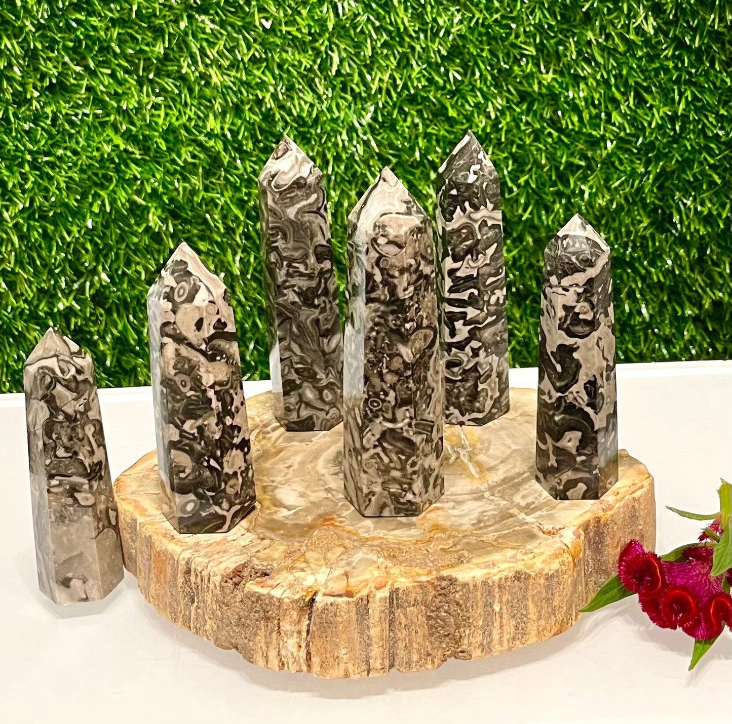 Wholesale Lot 1 lb Natural Picasso Jasper Tower Obelisk Point Wand Crystal Energy Healing