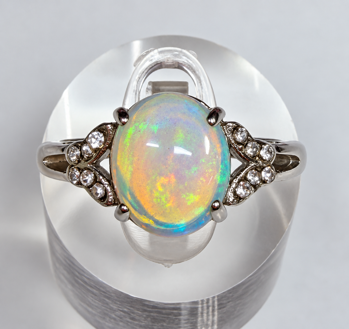 Wholesale Lot 7 pcs Natural Opal Stainless Steel Ring 8x10mm