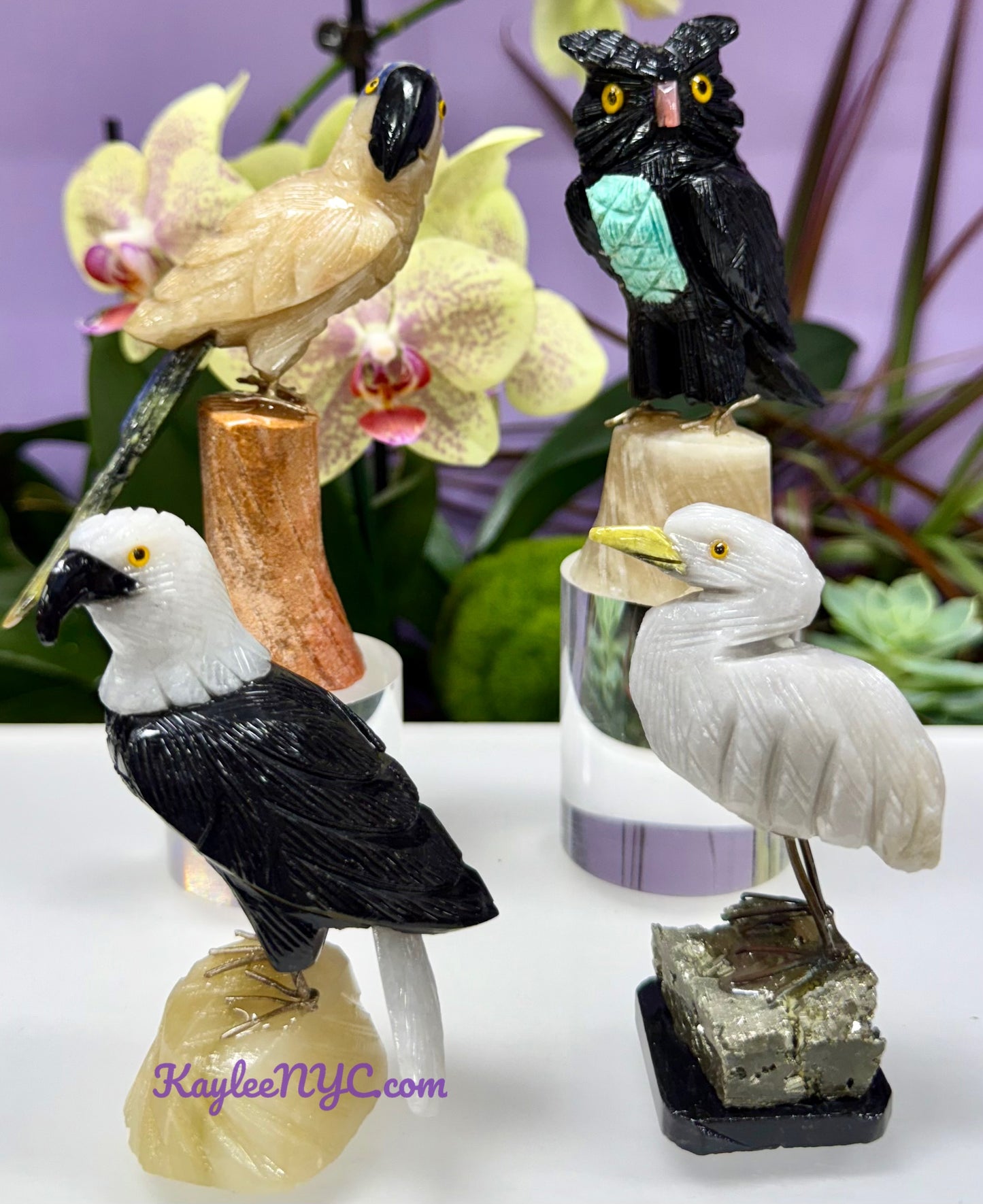 4 PCs Mix Natural Crystal Birds Healing energy