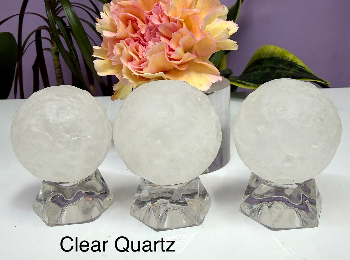 Wholesale Lot 8 Pcs Mix Crystal 4cm Moon Spheres Ball Healing Energy