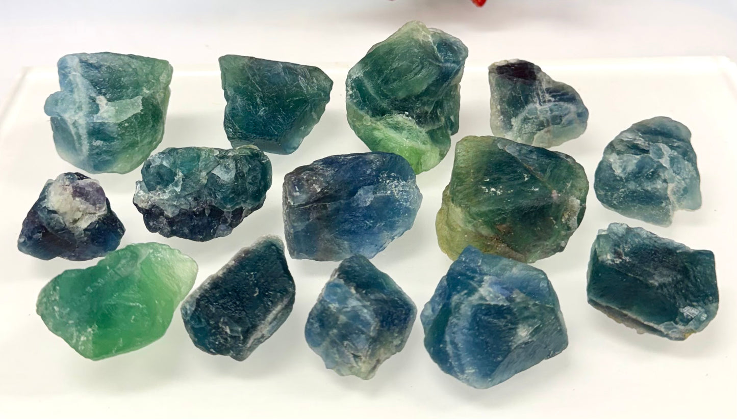 2 lbs Natural Blue Green Fluorite Rough Crystal Raw