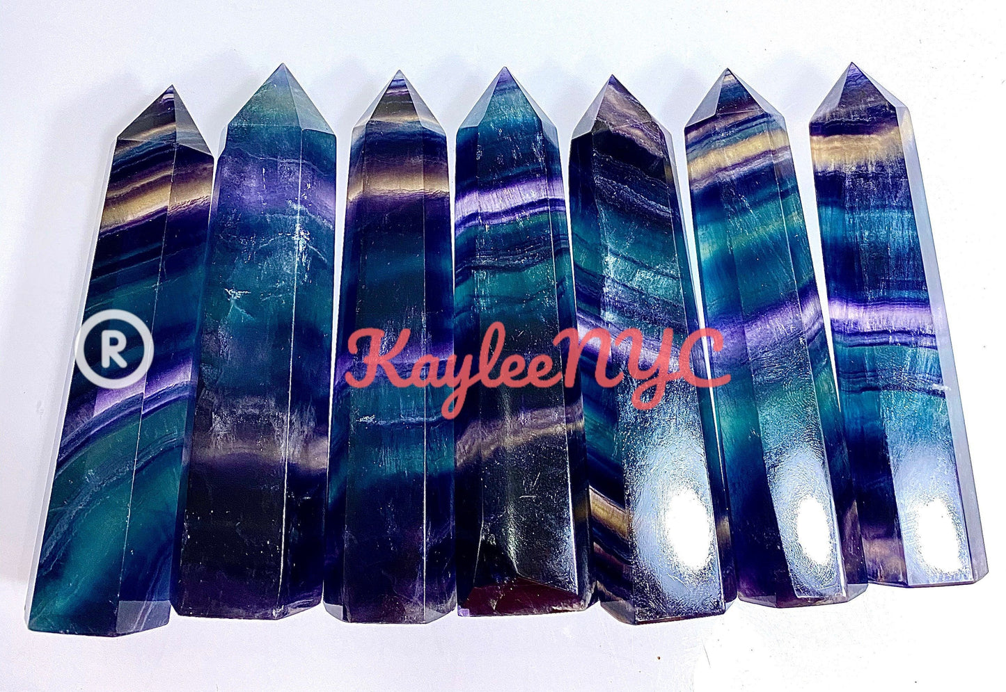 Wholesale Lot 2 Lbs Dark Rainbow Fluorite Obelisk Point Crystal Natural Energy Tower