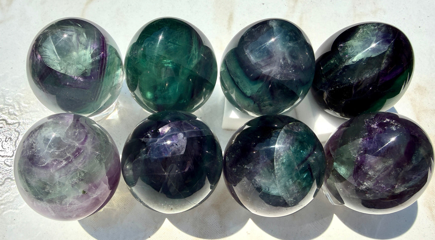 Wholesale Lot 8 pcs Natural Fluorite Egg crystals Healing Enery