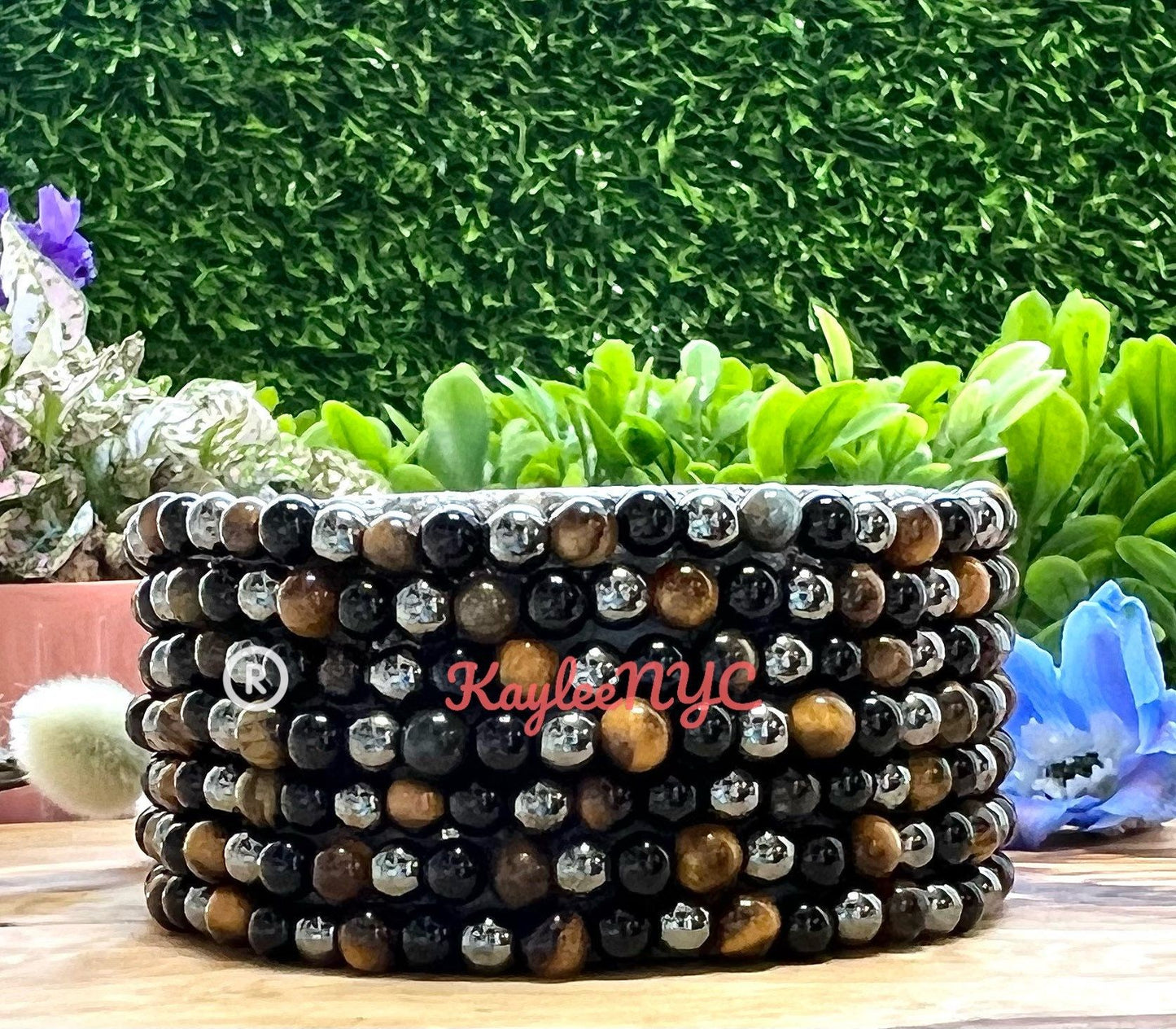 Wholesale Lot 6 Pcs Natural Protection 4mm 7.5” Crystal Healing Stretch Bracelet