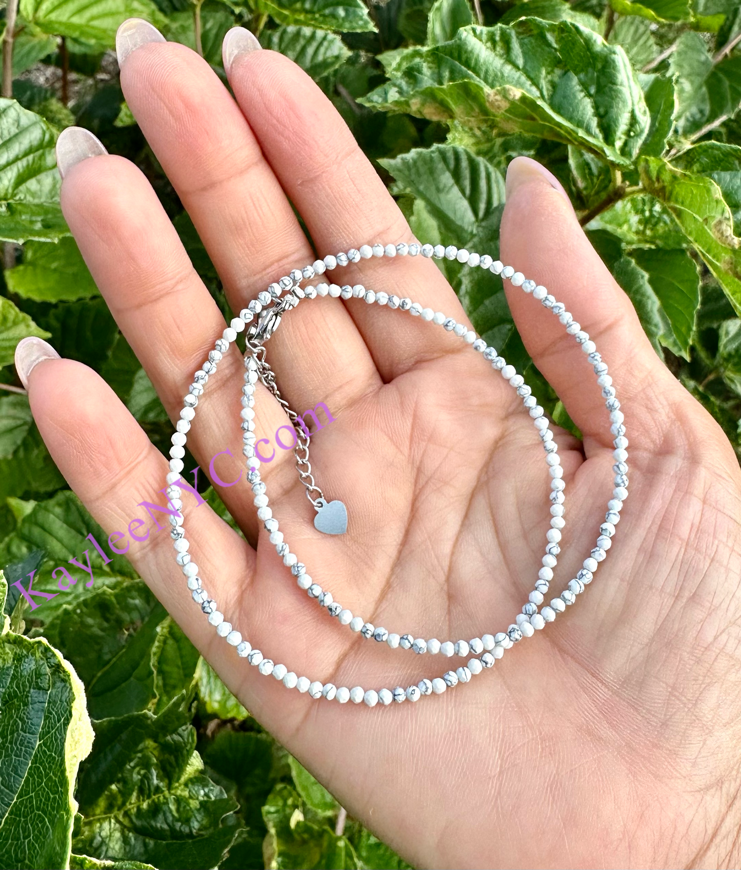 6 PCs 2mm Natural Howlite Necklaces