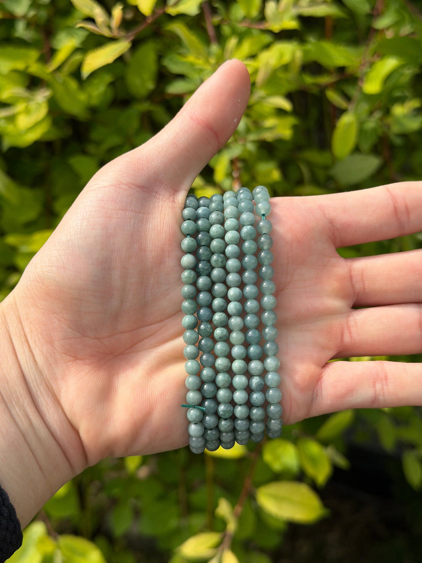 Wholesale Lot 6 Pcs Natural Guatemala Jade Stretch Bracelets – 4mm – 7.5”