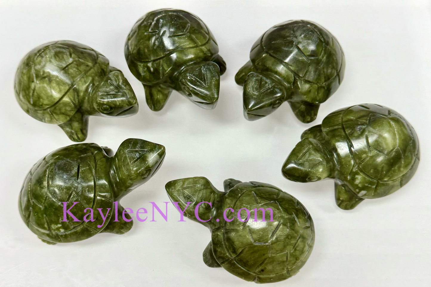 6 PCs Natural Nephrite Jade Turtle healing energy