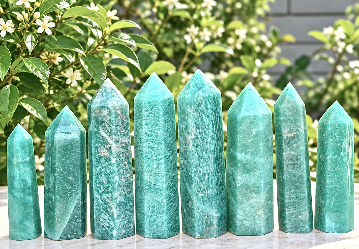 Wholesale Lot 1 Lb Natural African Amazonite Tower Obelisk Point Crystal Healing