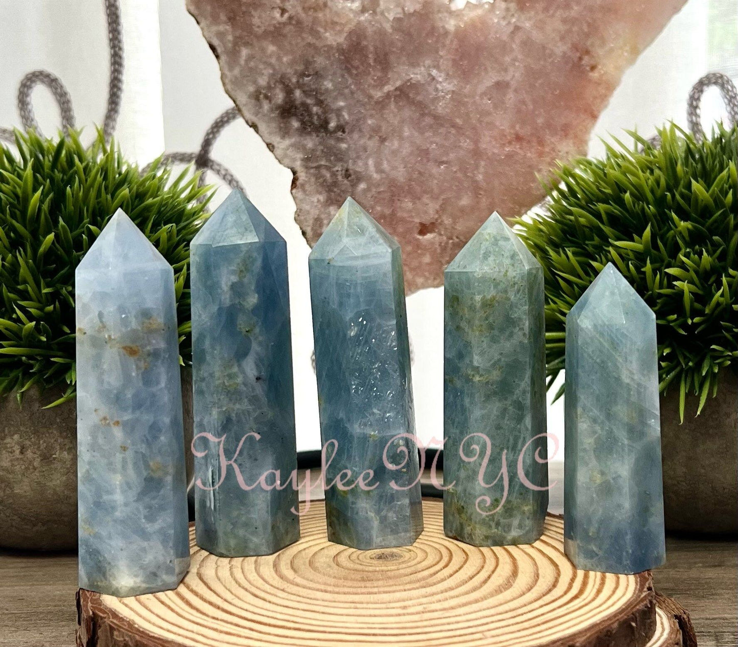 Wholesale Lot 1 Lb Natural Blue Calcite Obelisk Point Crystal Healing Energy