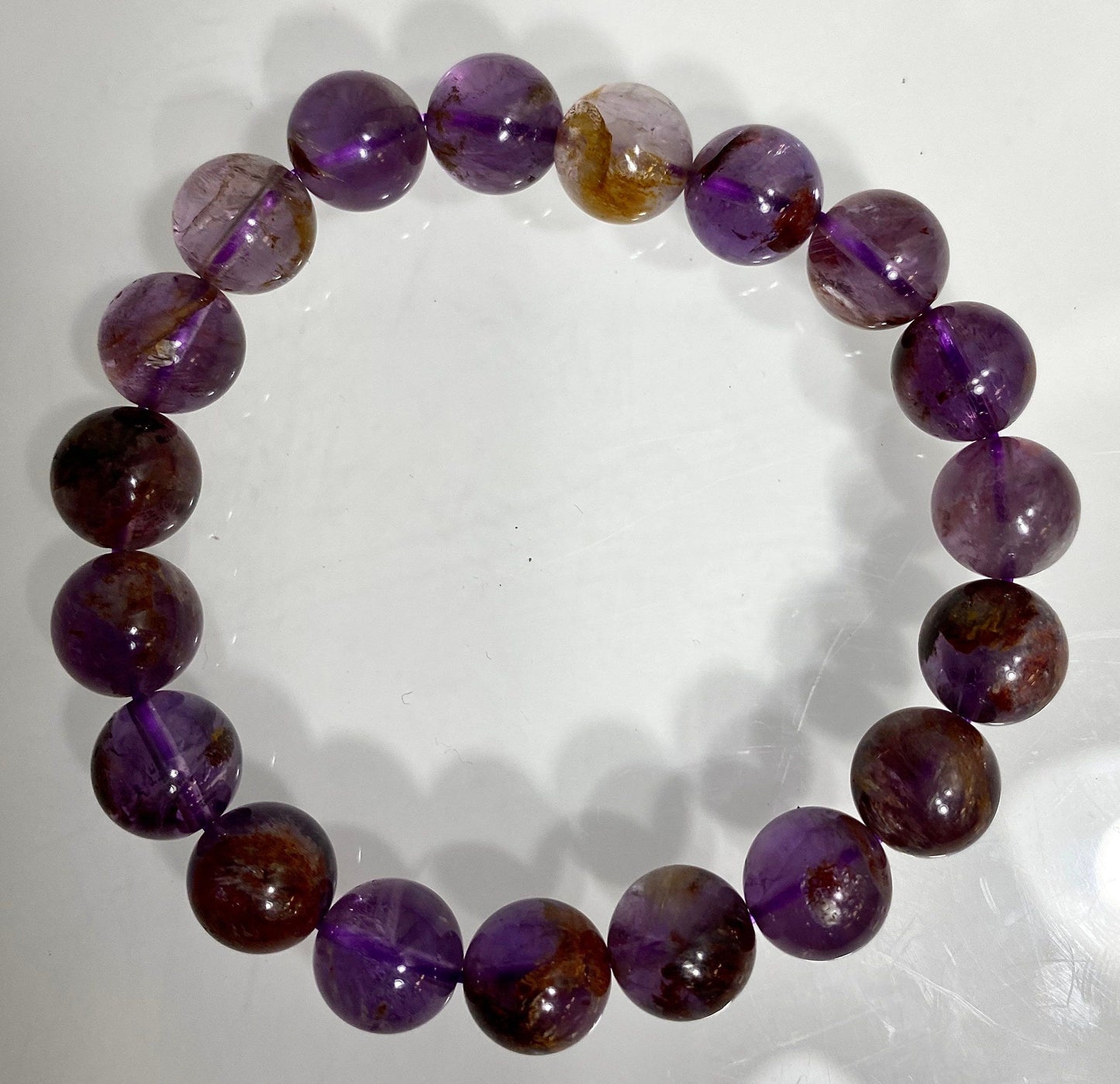 Wholesale 6 Pcs Natural Super Seven 10mm 7.5” Crystal Healing Stretch Bracelet