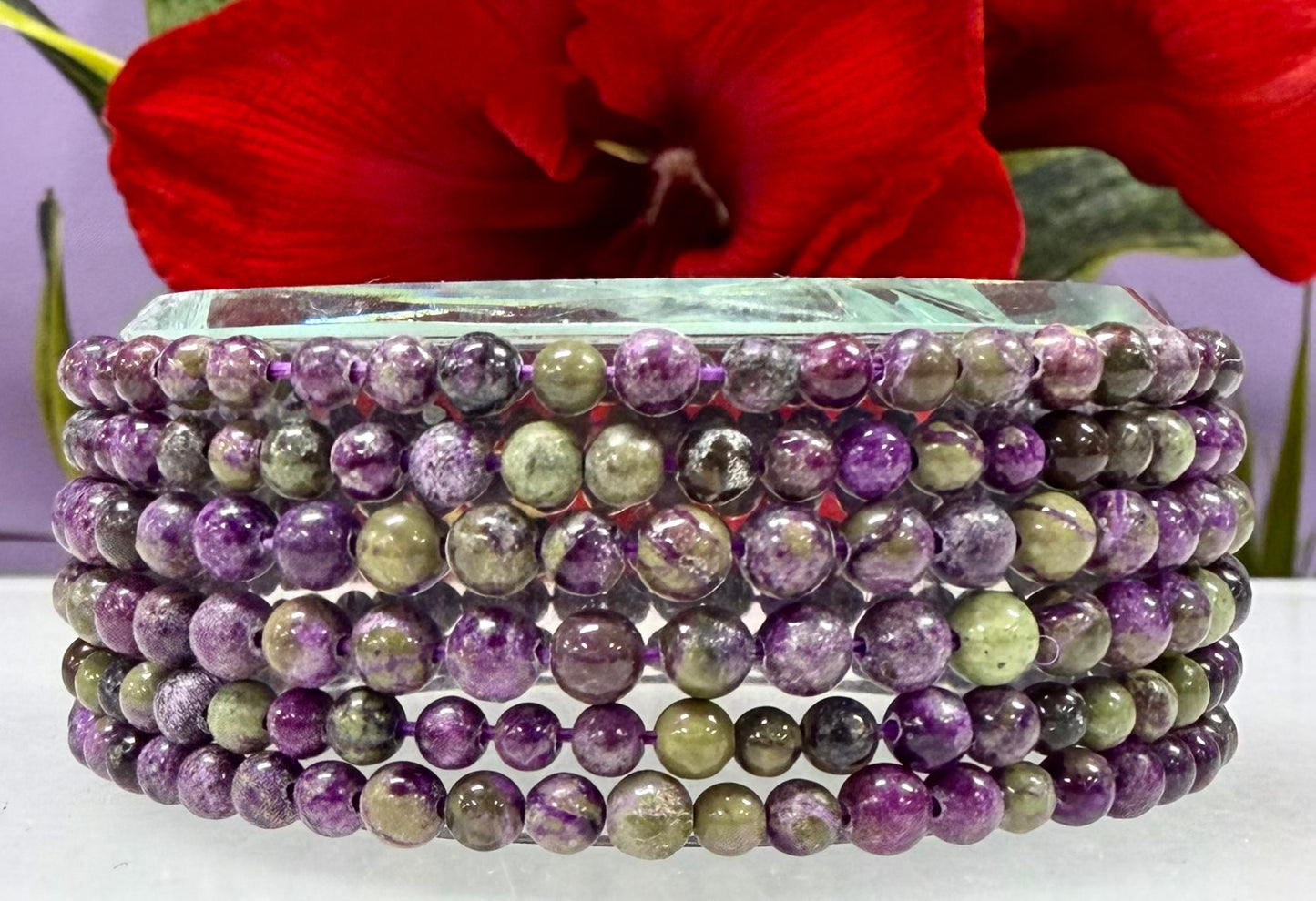 Wholesale 6 Pcs Natural Atlantisite 4mm 7.5” Crystal Healing Stretch Bracelet
