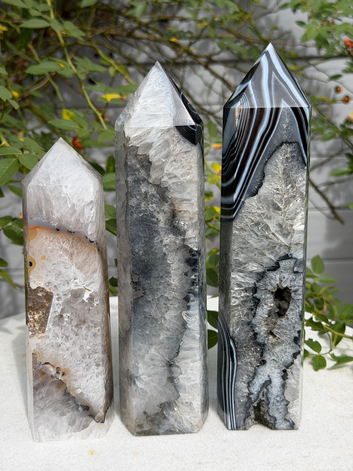 2-4 pcs Natural Black Onyx large Tower Obelisk