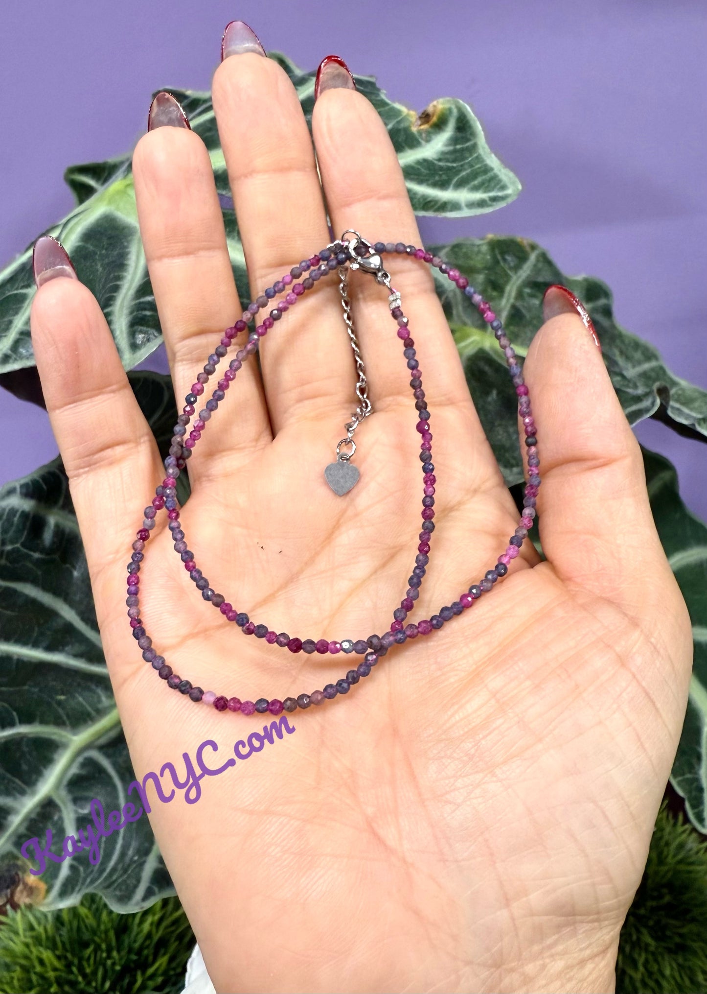 6 PCs 2mm Natural Ruby & Sapphire Necklaces