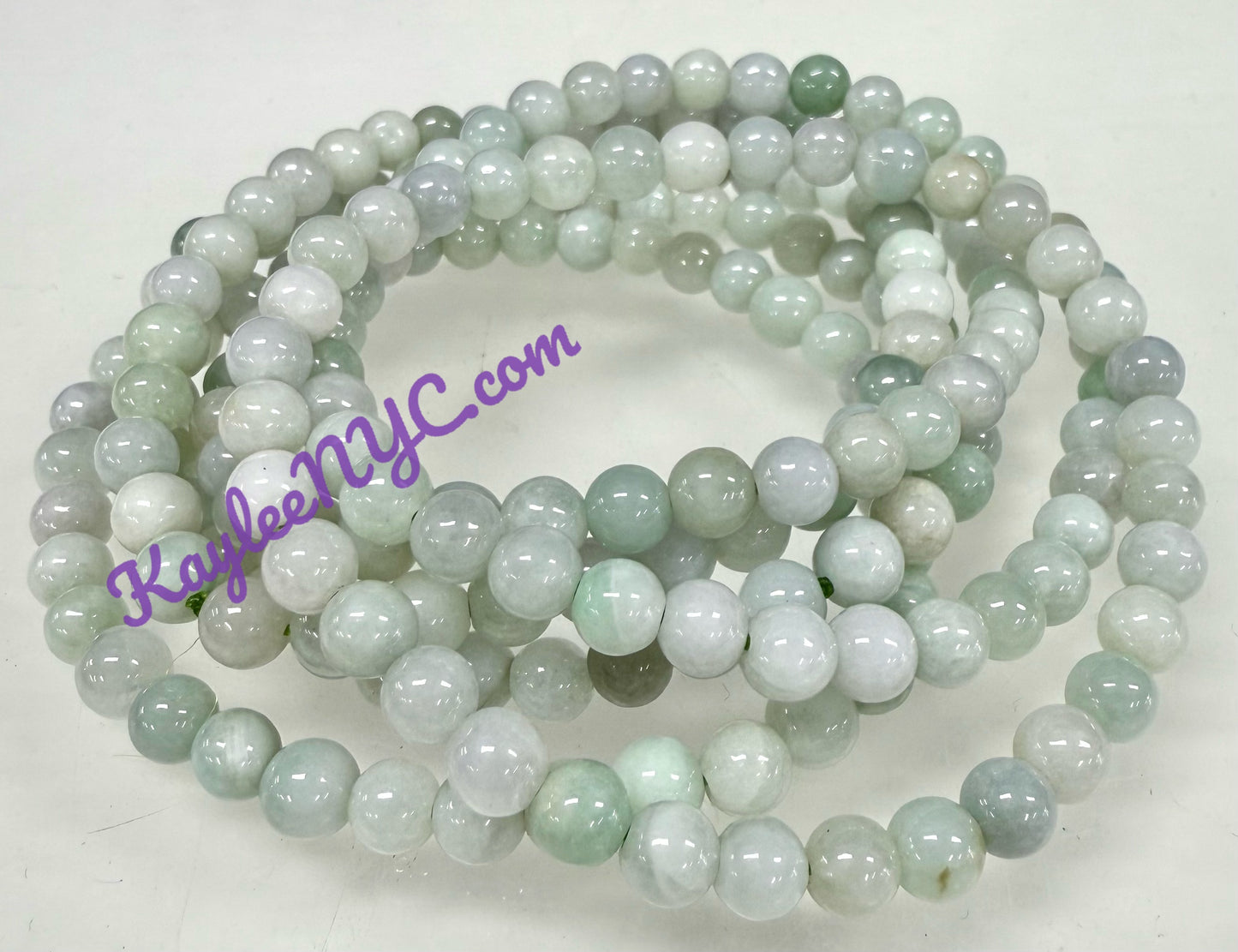 Wholesale 6 Pcs Natural Burma Jade 5.5mm 7.5” Crystal Healing Stretch Bracelet