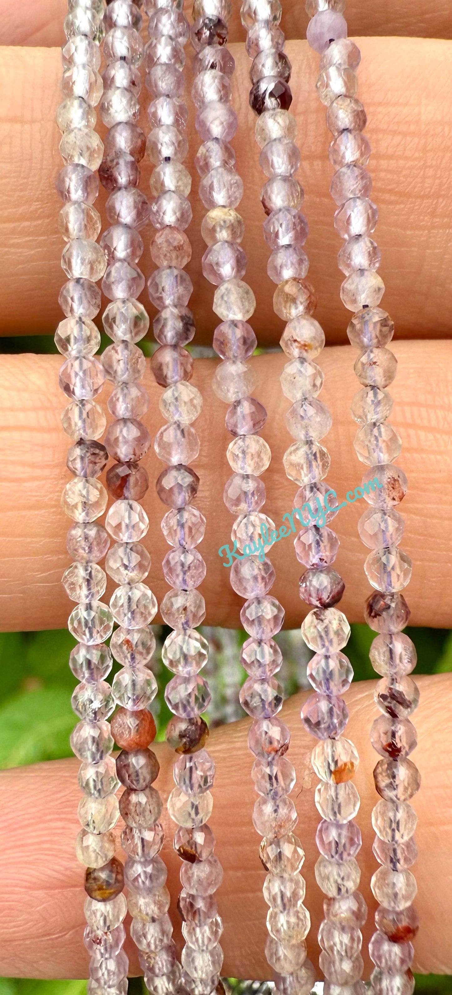 6 PCs 2mm Natural Super Seven Anklets Crystal Healing Energy
