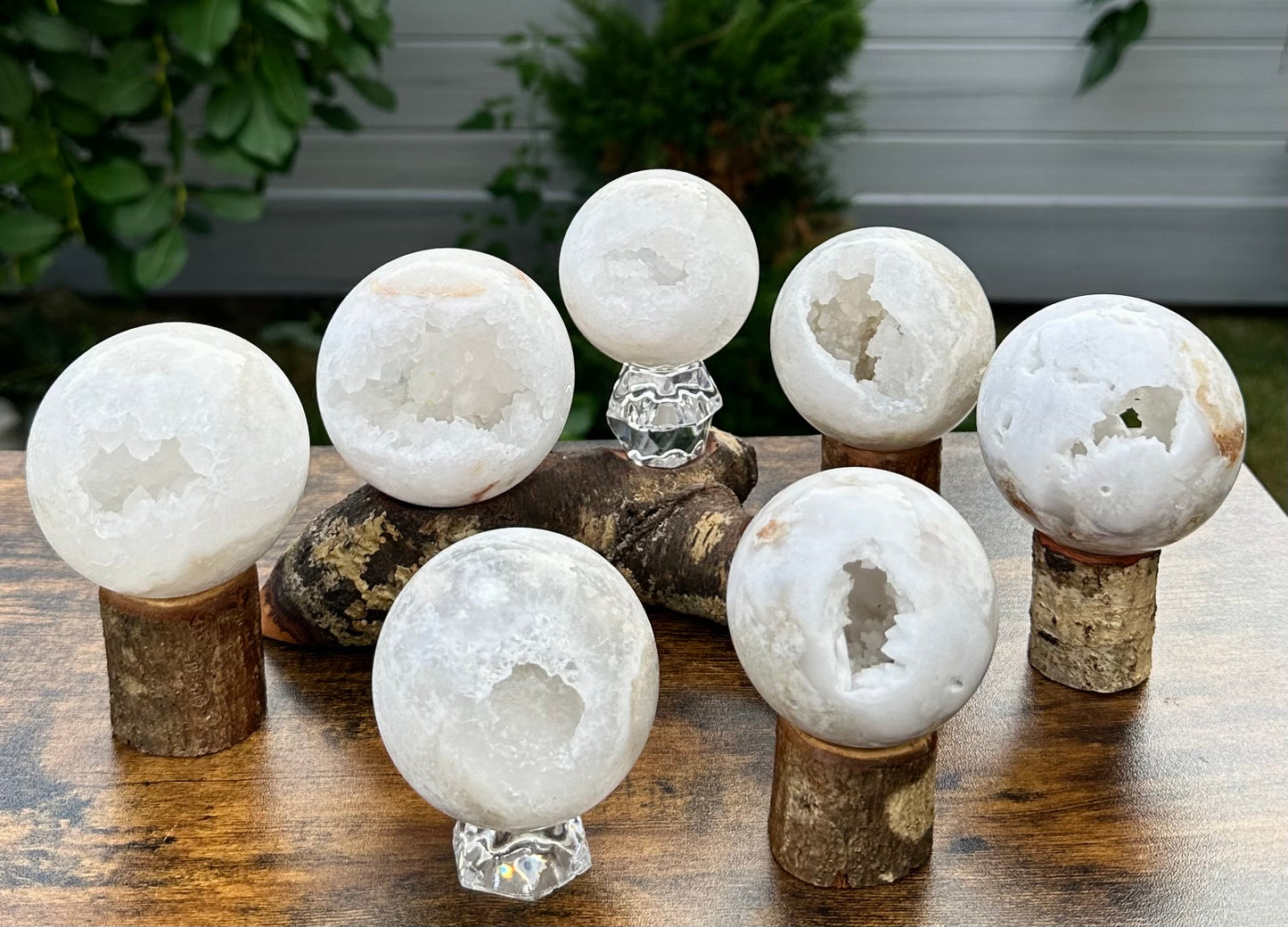 6-7 PCs Natural Druzy Quartz Crystal Sphere