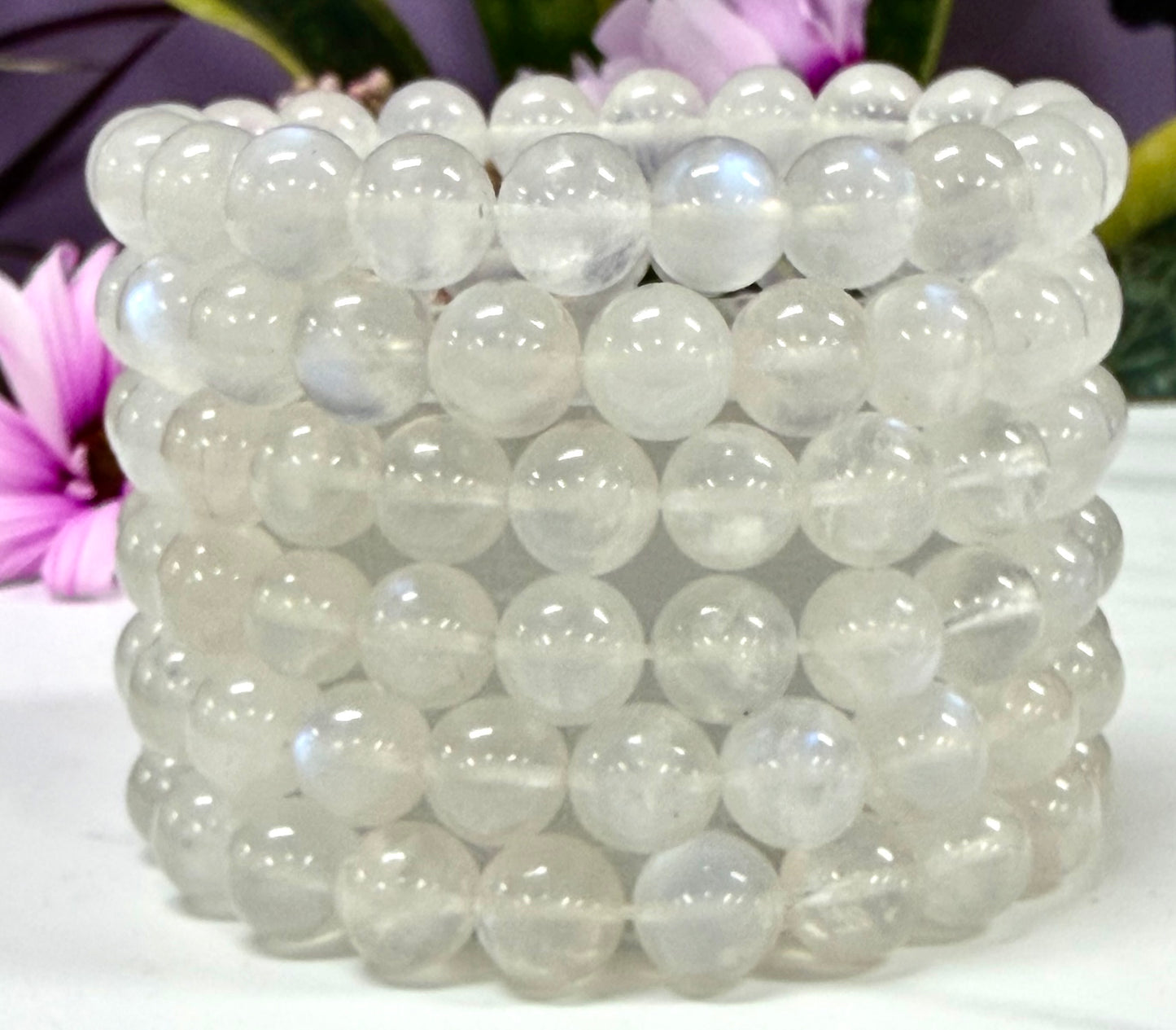 Wholesale Lot 6 Pcs Natural Moonstone 10mm 8” Natural Stretch Bracelet