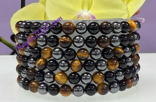 Wholesale 6 Pcs Protection Crystal Healing 6mm 7.5” Crystal Bracelet