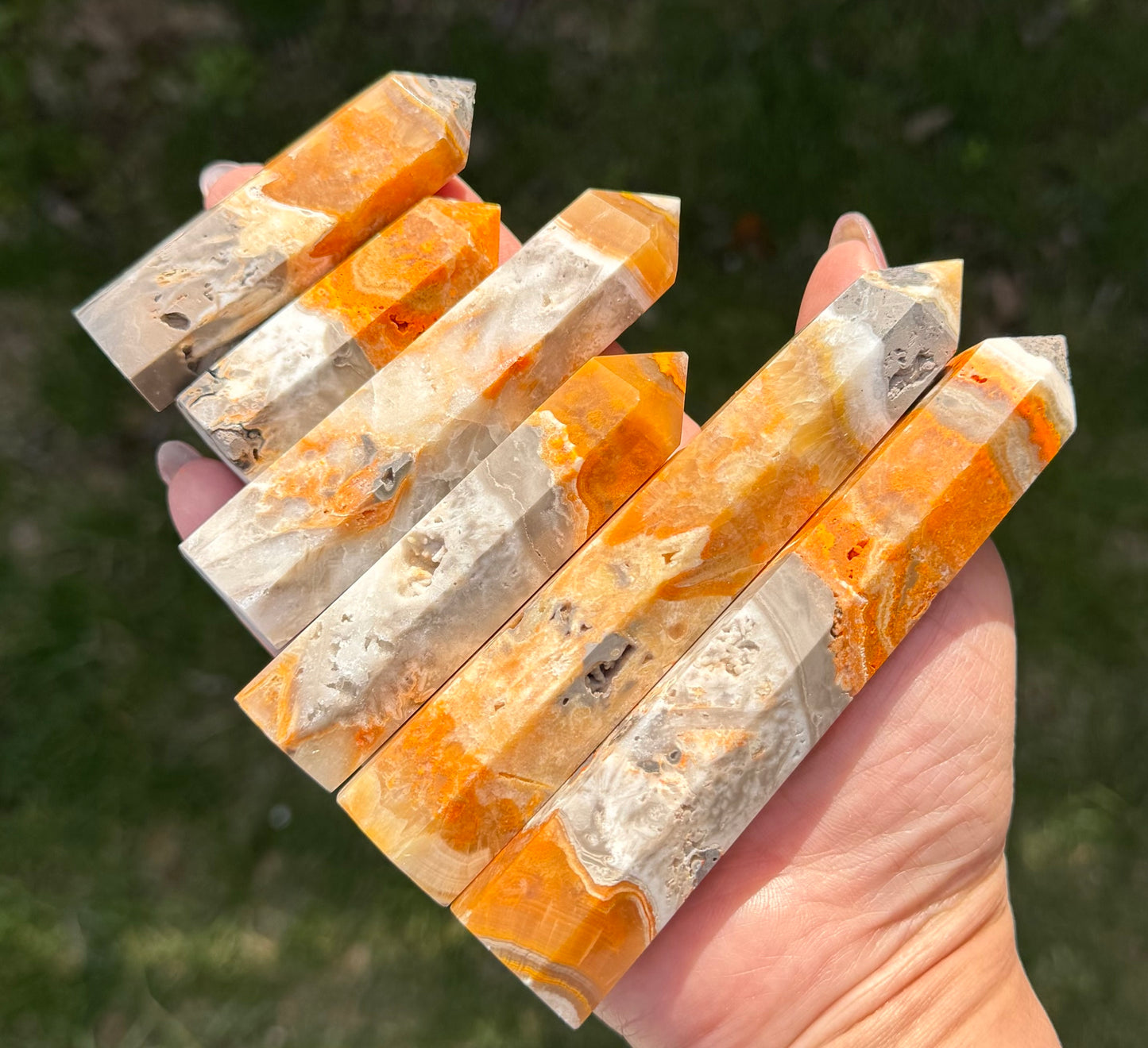 Wholesale Lot 1 lbs Natural Bumblebee Jasper Obelisk Tower Point Crystal Healing Energy