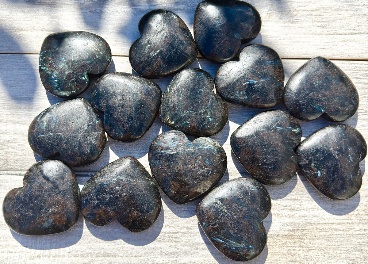 Wholesale 2 Lb Lot Natural Astrophyllite aka Arfvedsonite Heart Crystal Energy