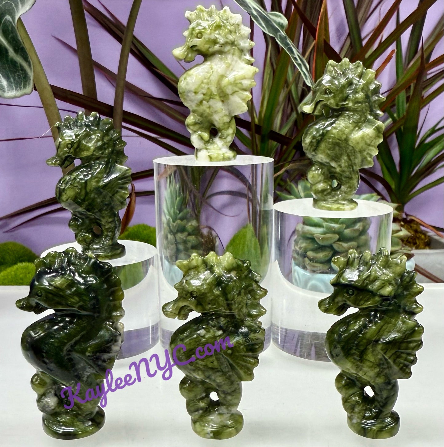 4 PCs 6cm Natural Nephrite Jade Witch healing energy