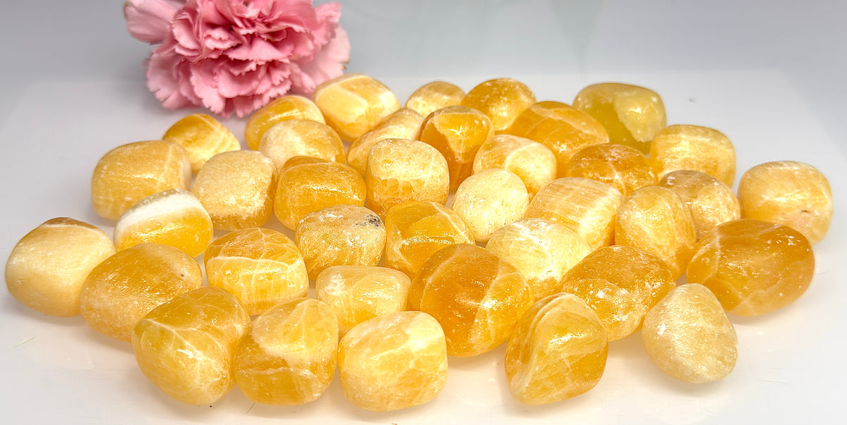 Wholesale Lot 2 lbs Natural Orange Calcite Tumble Crystal Healing Energy